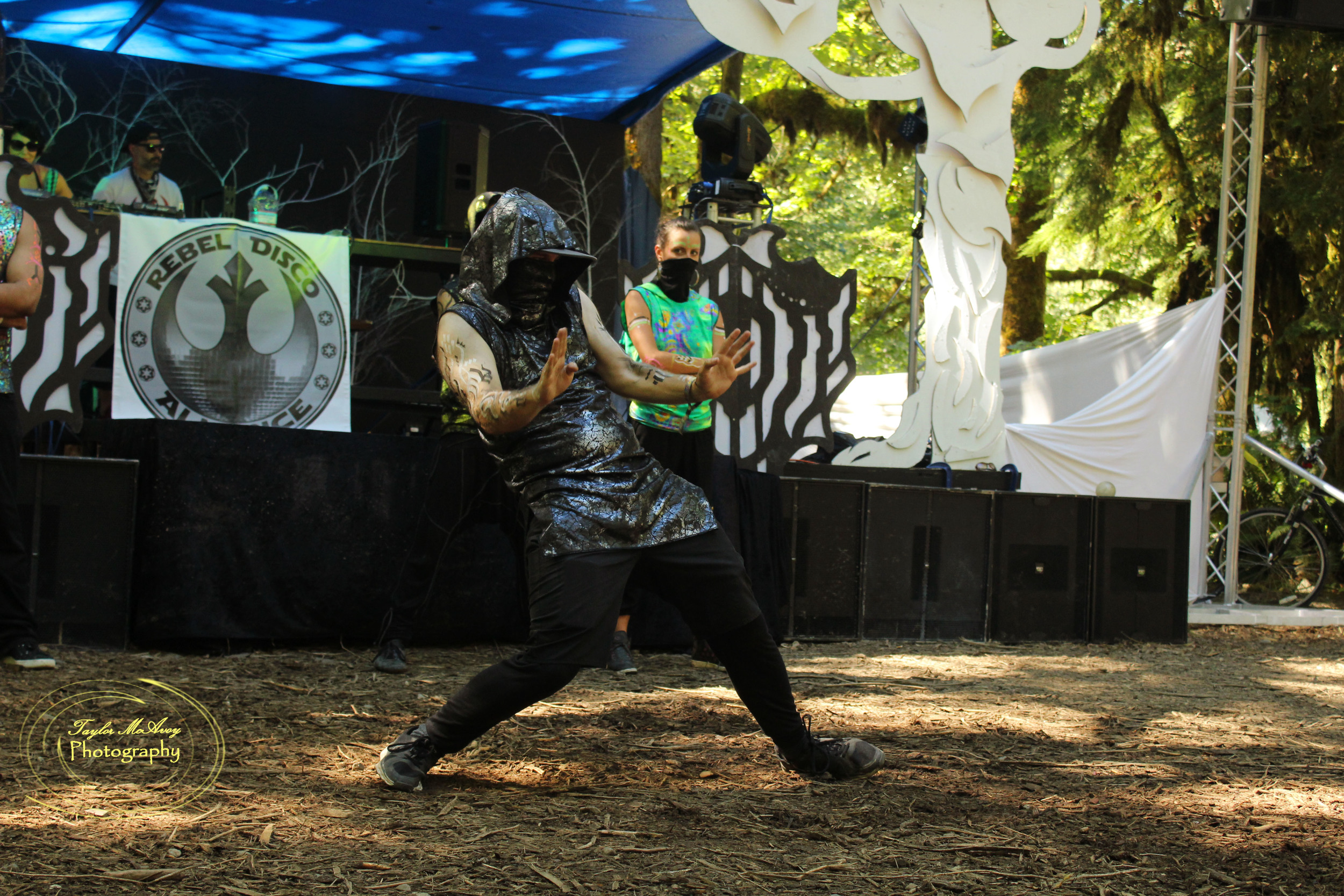  Performers of the Rebel Disco Alliance took turns hitting the floor before inviting the audience to join in.&nbsp; 