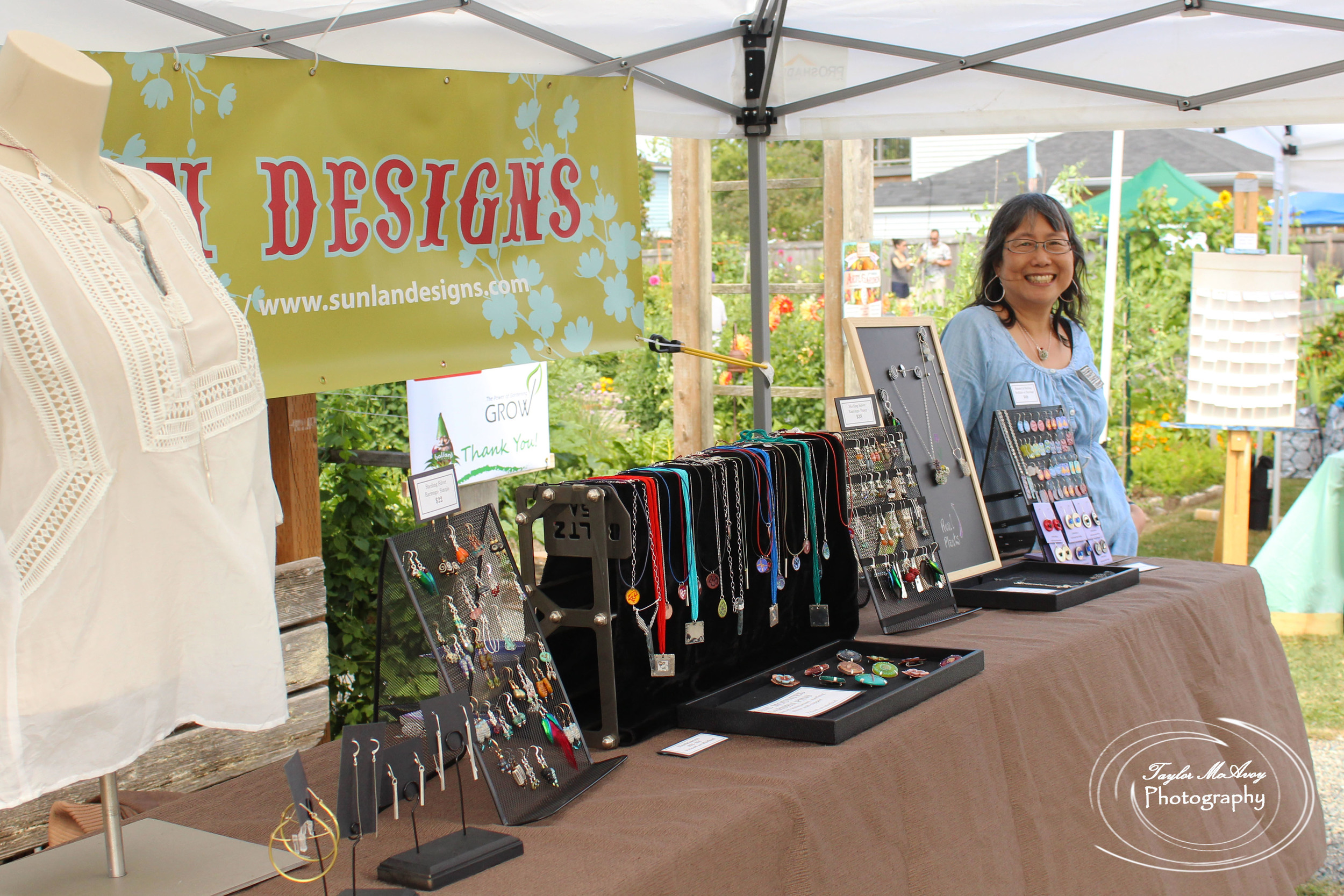  Nancy Hom of Sunlan Designs has been creating hand-made and nature or garden themed jewelry for Art in the Garden since 2010 and is her only show in the summer.&nbsp; 