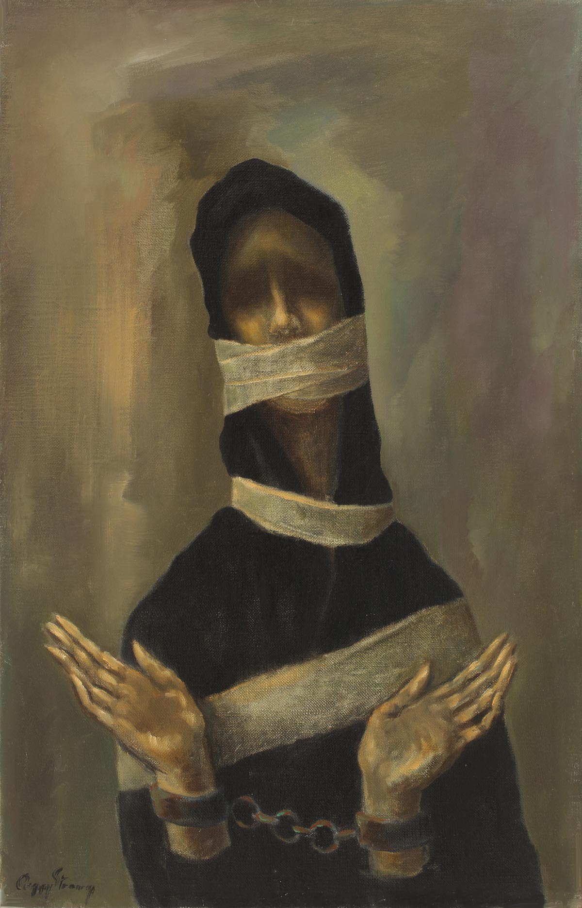 Peggy Strong, Untitled (Woman with Shackles), ca. 1948. Oil on canvas