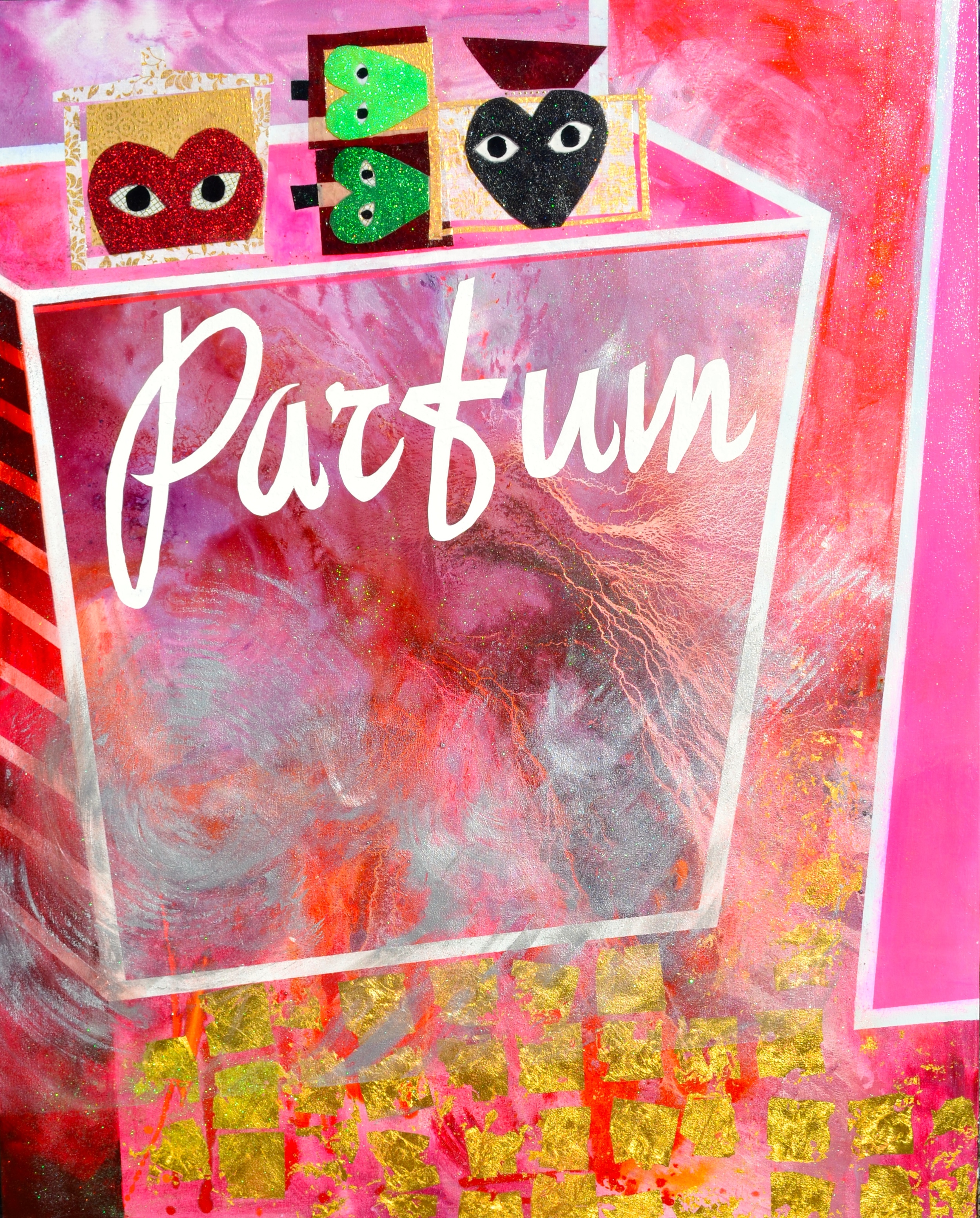   Danielle Bartlette    Parfum,  2015  mixed media on canvas  60''x48''  ---------- 