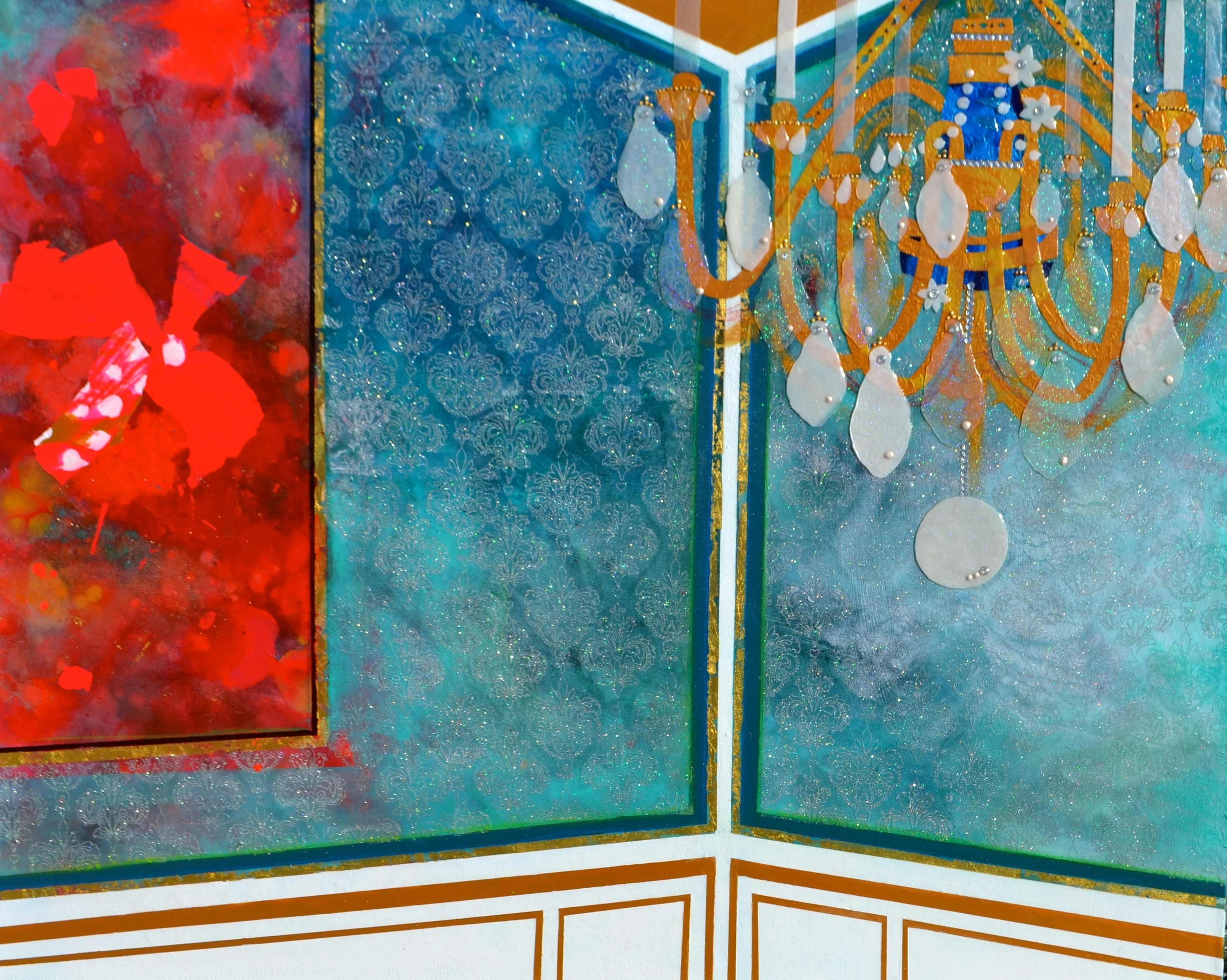   Danielle Bartlette   'Salon des Nobles', 2015  mixed media on canvas  48''x60''  ---------- 