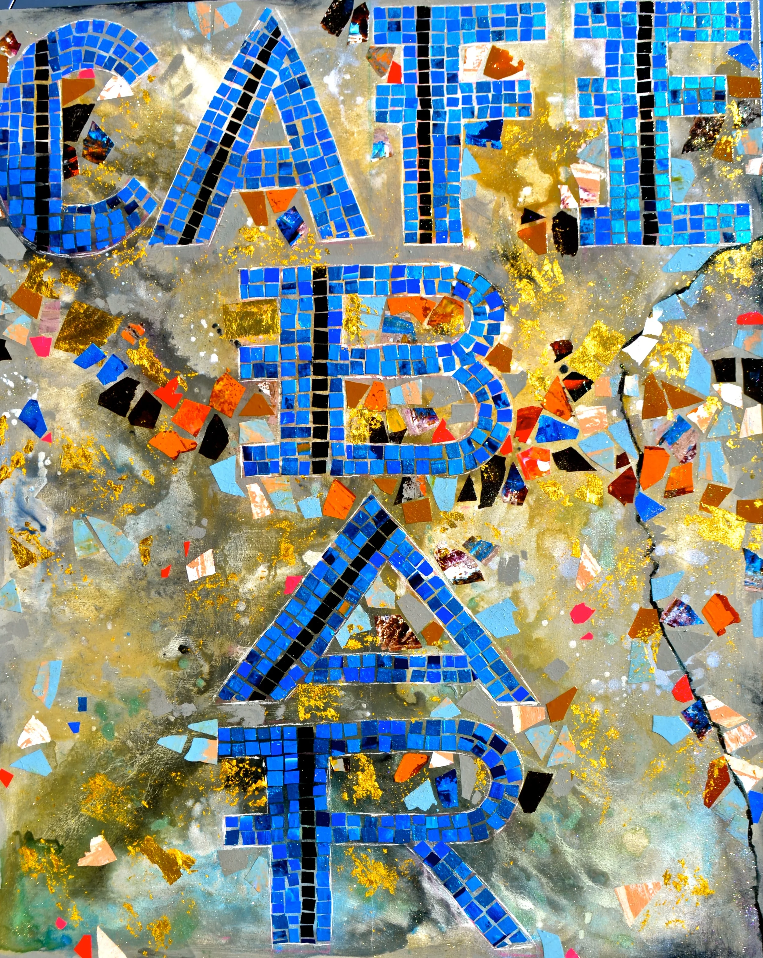   Danielle Bartlette    'Wanderer (Cafe/Bar)',  2015  mixed media on canvas  60''x48''  SOLD  ---------- 