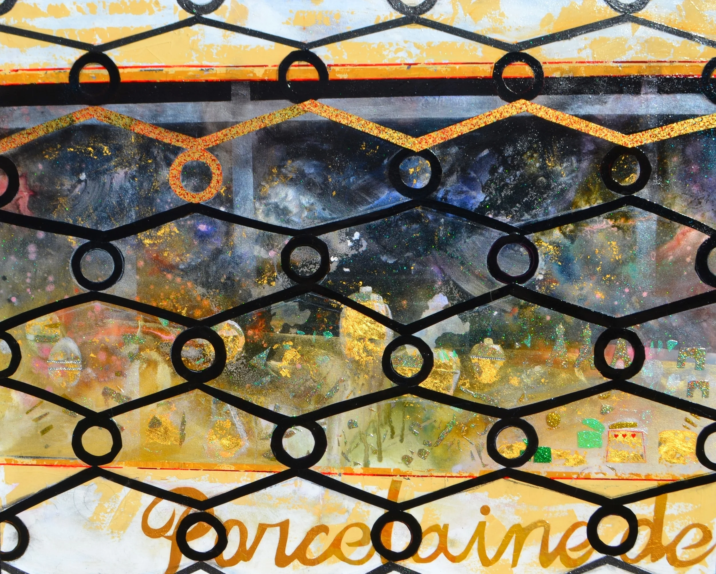   Danielle Bartlette    Porcelaine de Limoges,  2015  mixed media on canvas (23k gold)  SOLD  ------------ 