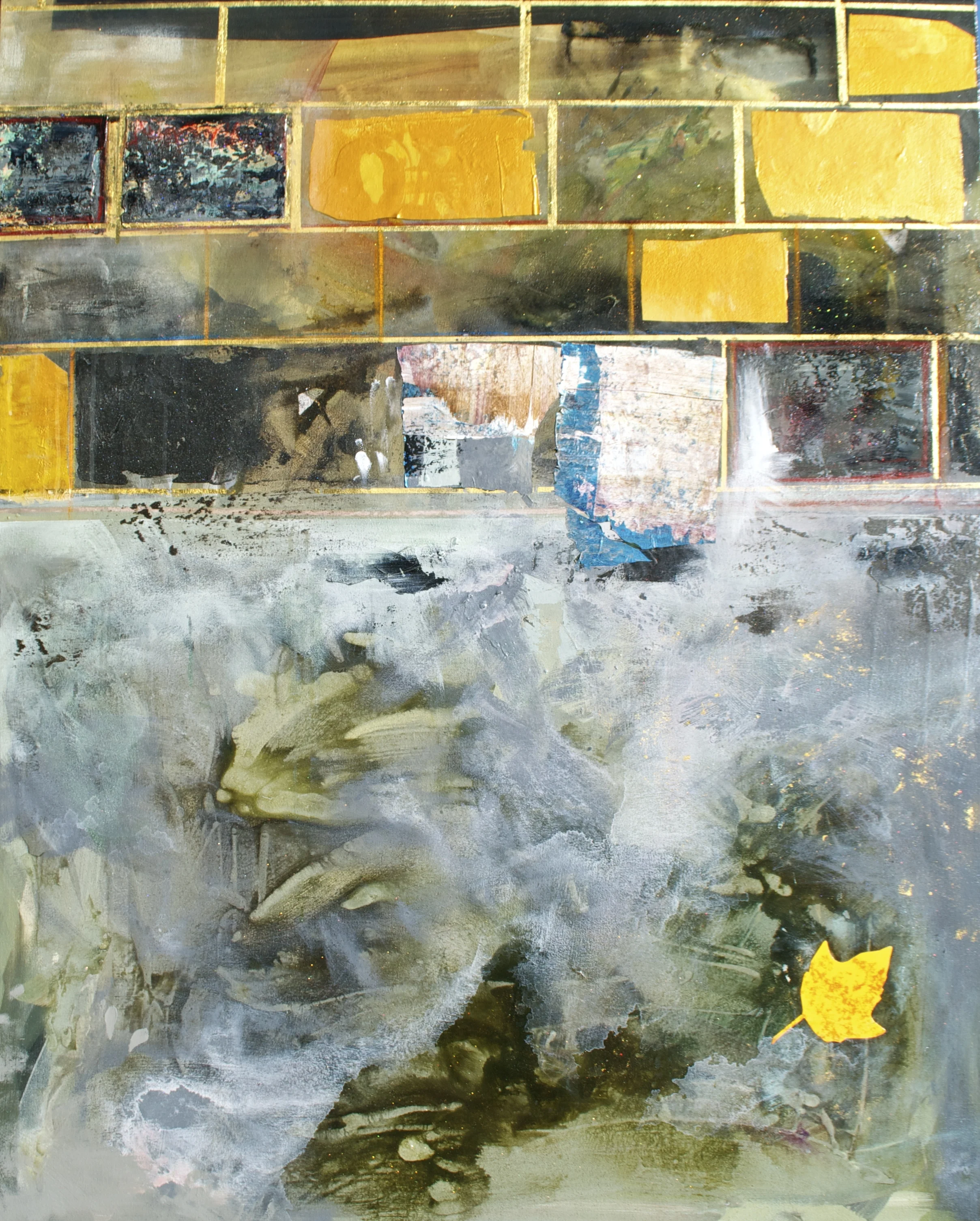   Danielle Bartlette    'Une Feuille',  2015  mixed media on canvas  60''x48''  ---------- 