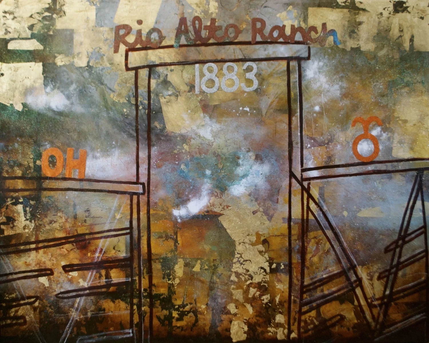   Danielle Bartlette    Rio Alto Ranch , 2014   mixed media on canvas  48''x60'' 
