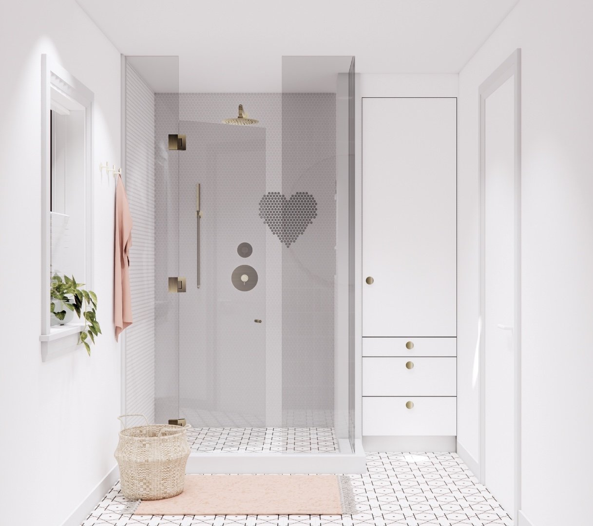  Heartfelt Haven : Bathroom Delight in Black and White 