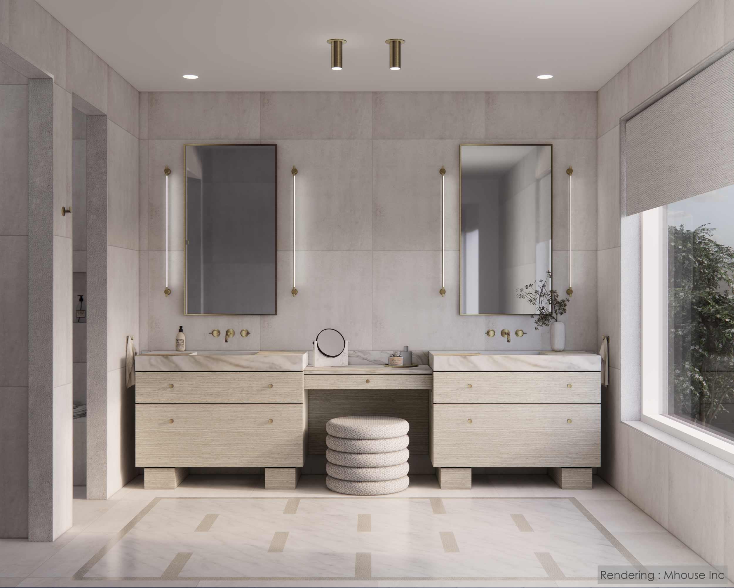  Modern Oasis : Serene Primary Bathroom 