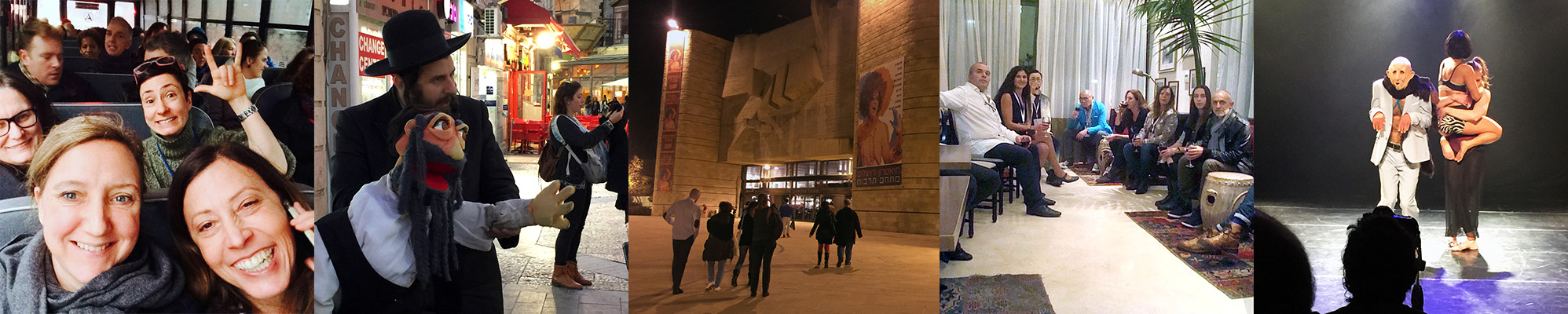 On the bus at Parcours Danse / Jeruselum Street Performance / Sherover Theatre / International Curators / Performance at Jeruselum Dance Week