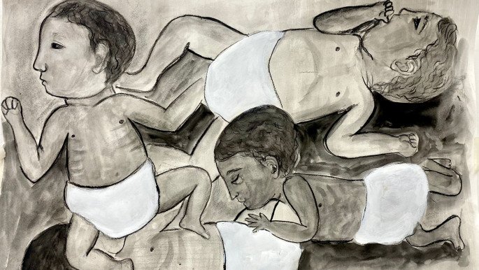 Malak Mattar’s 2023 piece, Prematurely Stolen, illustrates a tragically common sight in the artist’s native land of Palestine. The shock value of art is a call for justice as well for individual processing of trauma and tragedy.