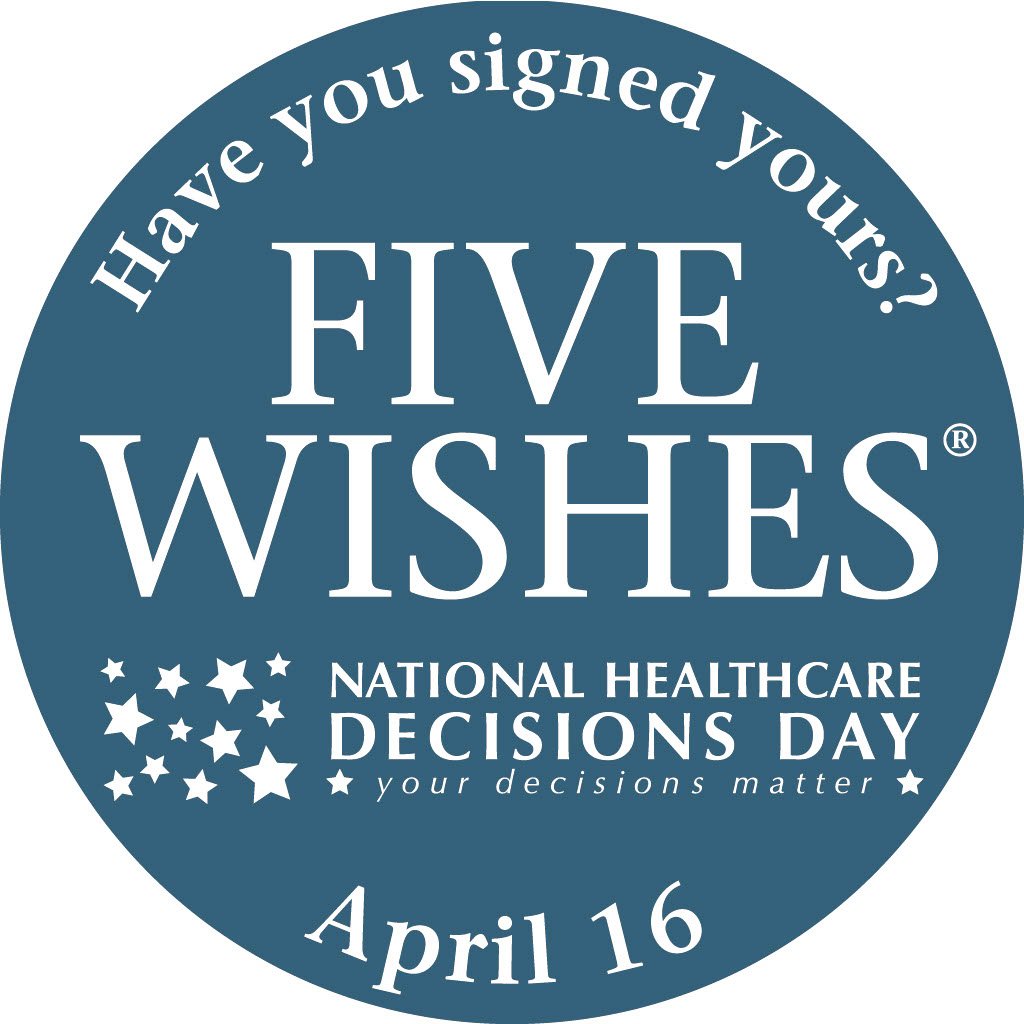 Tomorrow is National Healthcare Decisions Day, a nationwide initiative that encourages adults of all ages to plan ahead of a health crisis.

When we make health decisions ahead of time and put those wishes in writing, we bring peace of mind to our fa