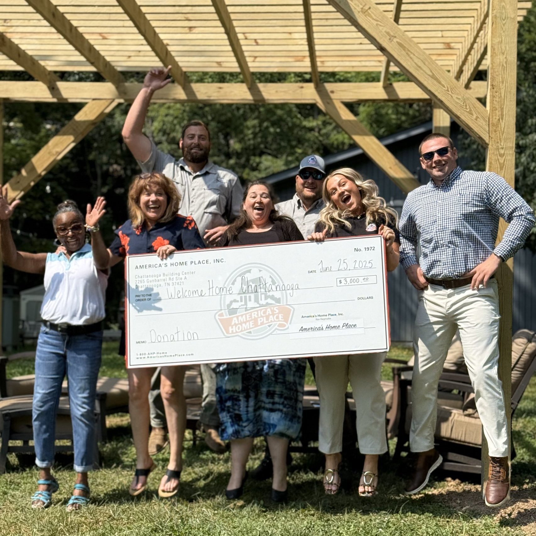 We are very honored and grateful to be chosen by  @americashomeplace this year.  The kindest and most generous people led by Austin and Jordan spent days at Welcome Home donating and  building a beautiful new pergola for us AND delivering a very gene