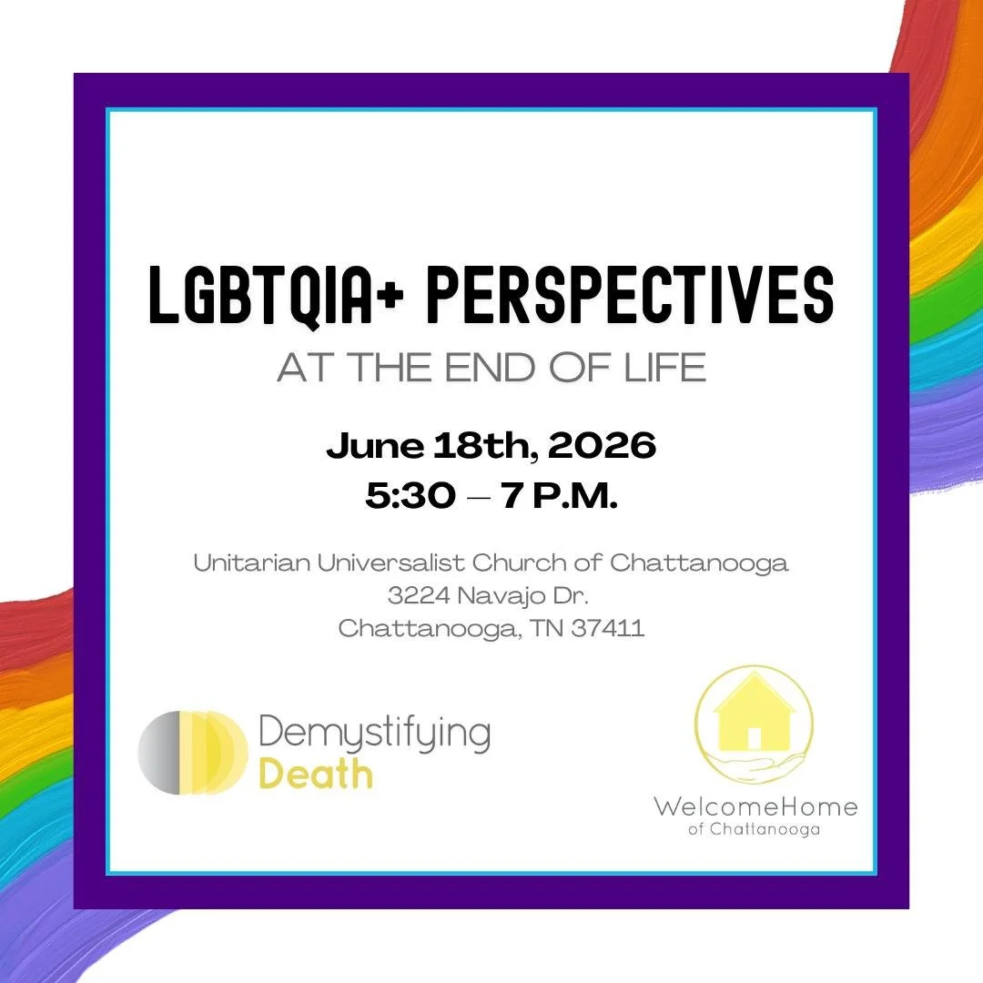 While dying is universal, experiences leading up to death can be very different&mdash;especially within marginalized groups.

LGBTQIA+ Perspectives at the End of Life is a panel discussion touching on topics like:

- Identity and visibility
- Chosen 