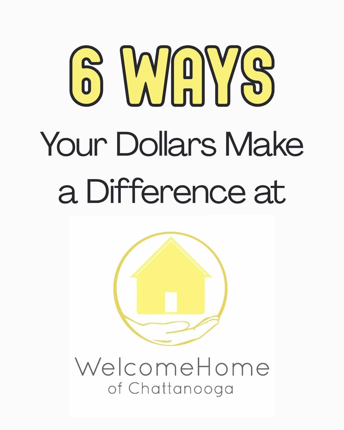 Ever wonder what $25 can do at Welcome Home? What about $1,000? 🤔

Every gift, big or small, becomes something real for the people in our care. 

See 6 ways your dollars make a difference at Welcome Home. 💛

#BecauseOfYou #WelcomeHomeOfChattanooga 