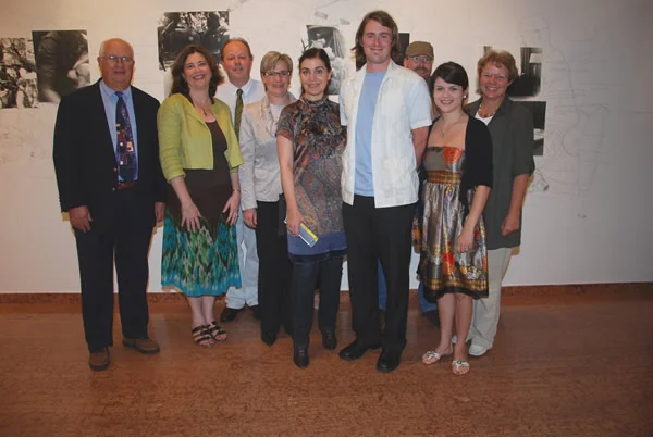 In this picture( from left): Robert L. Dupont, Alea Morelock-Cot (both University of New Orleans), Horst Burmann (City of Innsbruck), Birgit Neu, Councilwoman Patrizia Moser, Jeff Rinehart (Artist) ,Wolfgang Falch (UNO Summer School), Natalie Sciortino (Artist), Councilwoman Herlinde Keuschnigg.