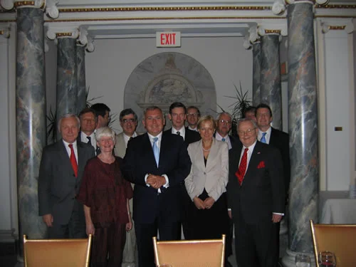 Board members of the Botstiber Institute of Austrian American Studies with former Austrian Federal Chancellor Dr. Alfred Gusenbauer (center) and AustrianAmbassador to the United States, Dr. Christian Prosl (left)