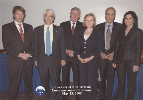 left to right: Andreas Somogyi (Austrian Embassy), Guenter Bischof (Center Austria), Hannes Androsch, Renate Platzer (Androsch International Consulting), Professor emeritus Schneider (Technical University of Vienna and Dr. Androsch's brother in law), Ingrid Sauer.
