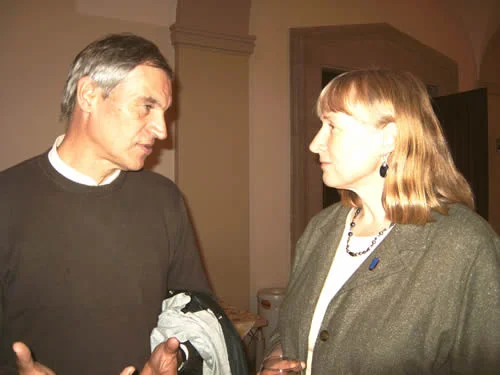 Walter Freytag with UNO Prof. Denise Reed, Transatlantic Lecturer