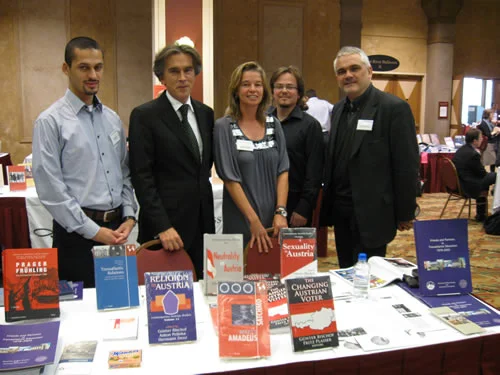 From Left: Farid Hafez, University of Vienna, Ambassador Dr. Emil Brix, Foreign Ministry, Vienna, Gertraud Griessner, Center Austria, Dr. Hannes Richter, University of New Orleans, Dr. Josef Leidenfrost, Austrian Ministry of Science and Research