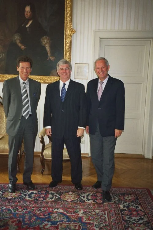 From left: Rektor Karlheinz Töchterle, Dean James Logan, Prof Franz Mathis, UNO-LFU Innsbruck Friendship Treaty Coordinator