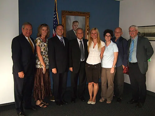 Left: Honorary Consul for the Republic of Austria, Philip D. Lorio III, Center Austria's Gertraud Griessner, Michael Schwarzinger, Martin Sajdik, Sandra Scherl, Marion Wieser, Professors Pribersky and Bischof.