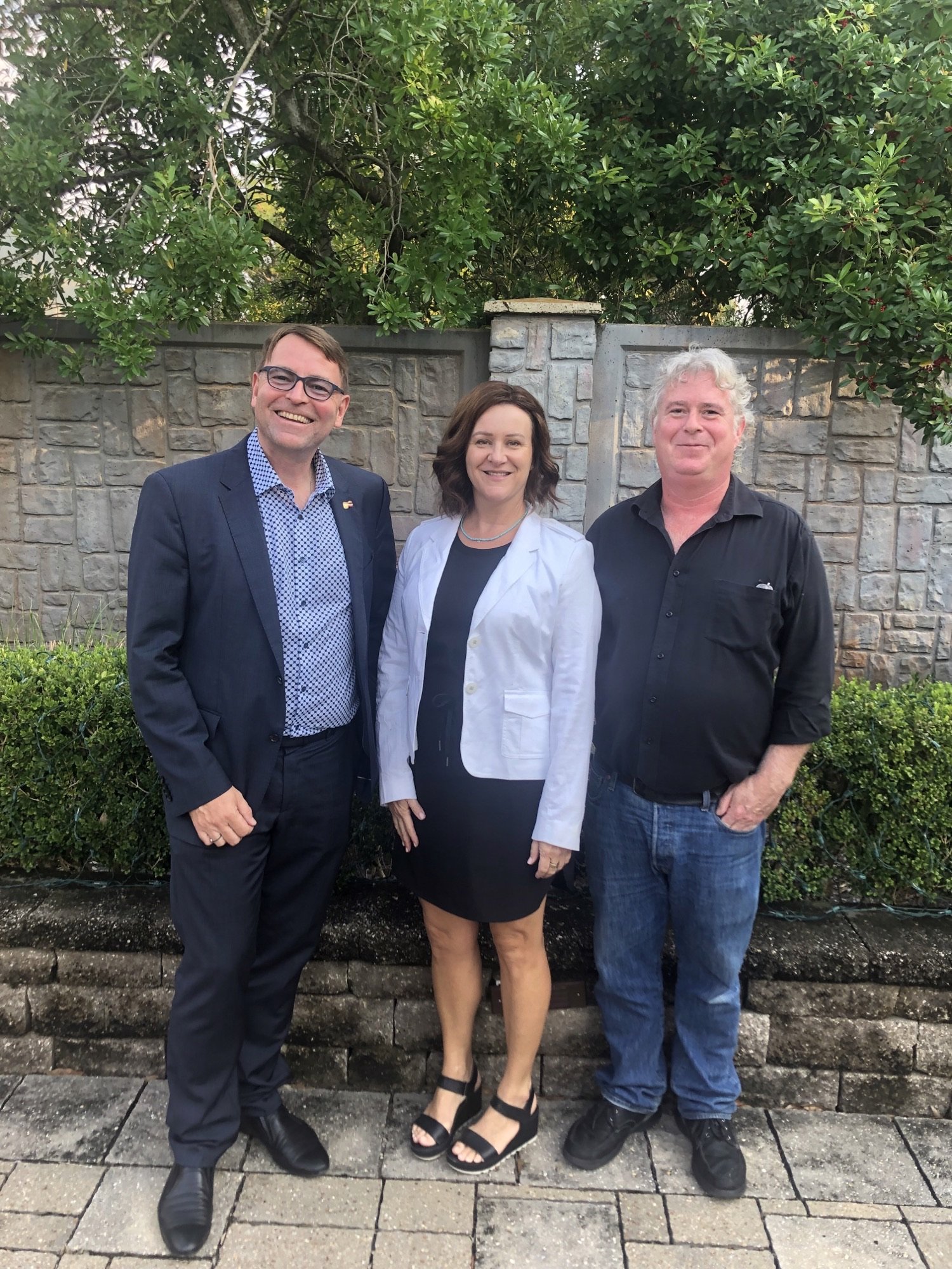  from left: Alexander Plaikner, Dr Bridget Bordelon, Chef Mark Springfloat 