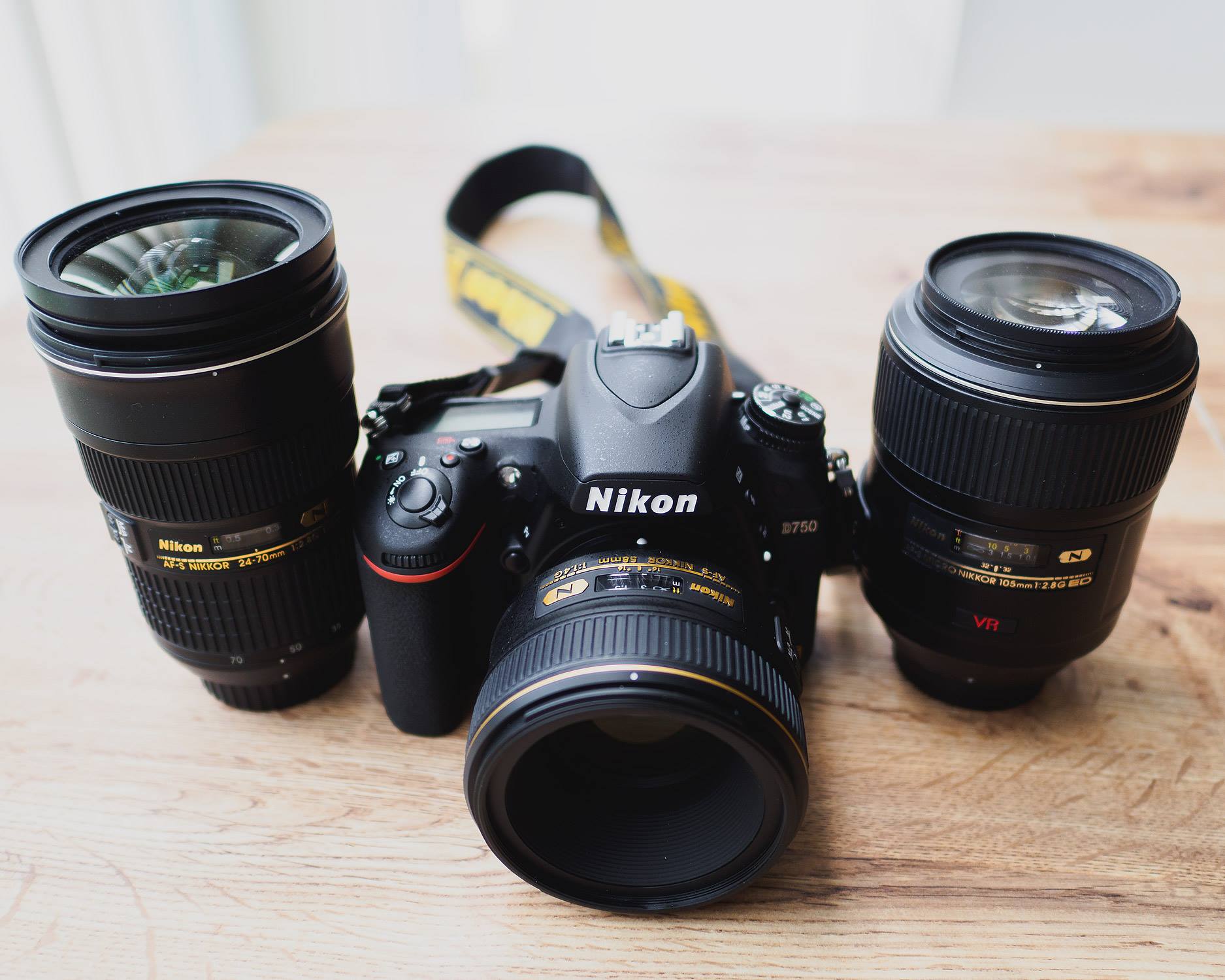 Nikon D750 + AF-S 58mm f/1.4G lens + 2 other lenses
