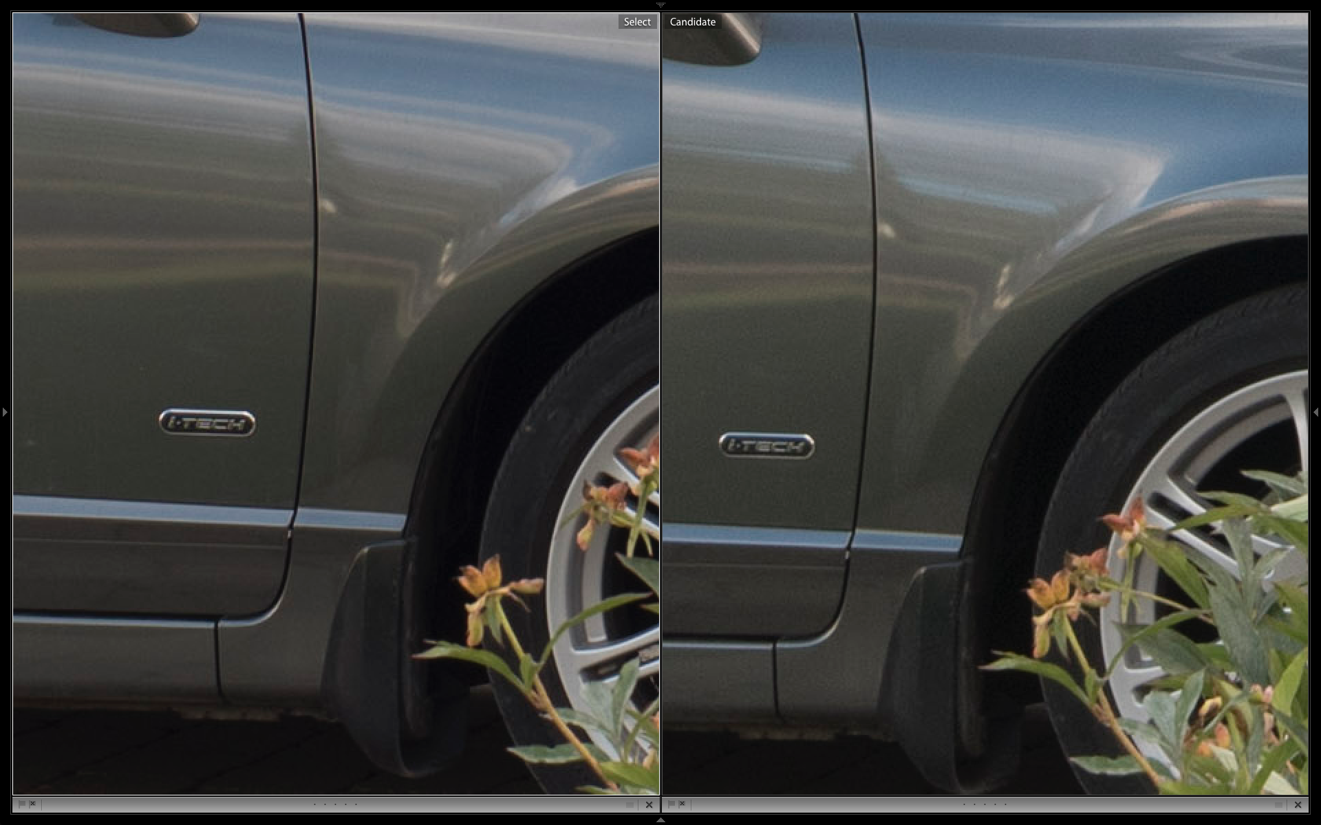 Zeiss 50mm left, 24-85VR right