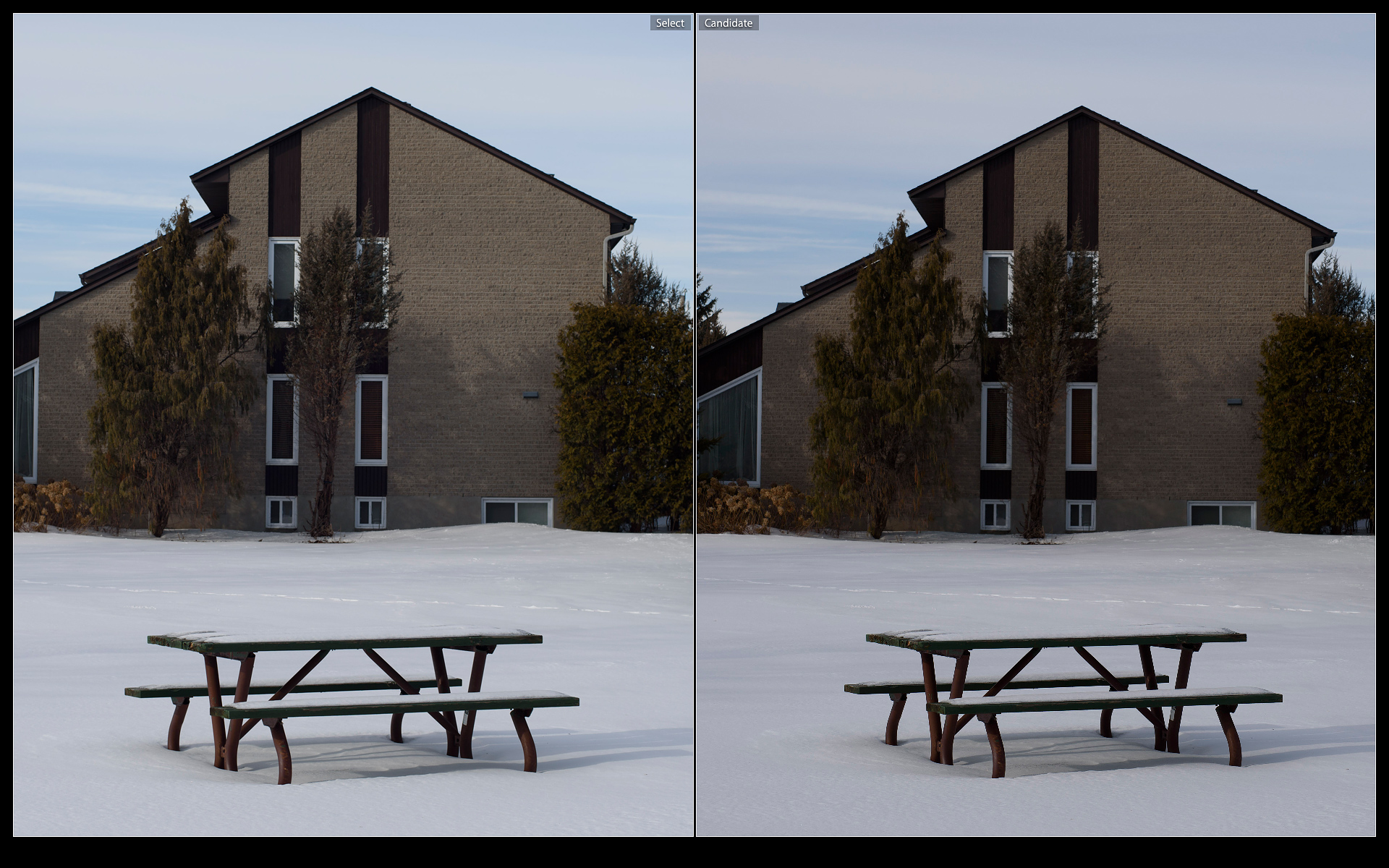 Same shutter speed, WB, ISO on tripod