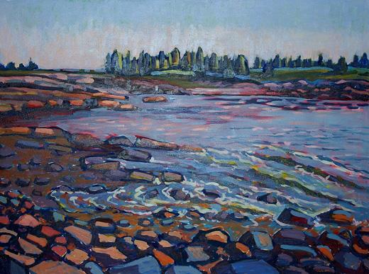 Nina Weiss | Little Moose Island II | Oil on canvas | 36" x 48"