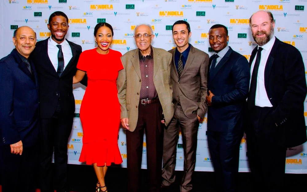 Seen at the Cape Town premiere were producer, Anant Singh, Atandwa Kani, Terry Pheto, Ahmed Kathrada, Riaad Moosa, Tony Kgoroge and Deon Lotz / Videovision Entertainment (p)
