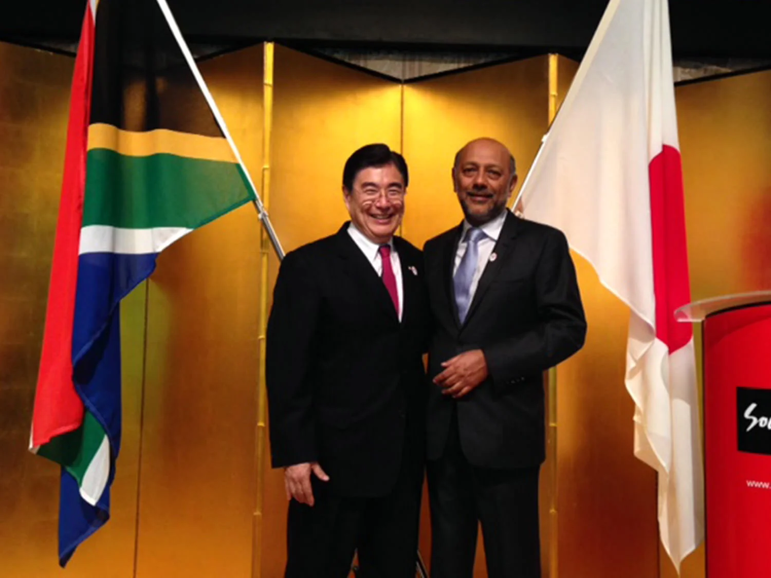 Anant Singh and Masato Mizuno (Former Chairman of the Mizuno Corporation and CEO of the Tokyo 2020 Olympic Bid Committee / Videovision Entertainment (p)