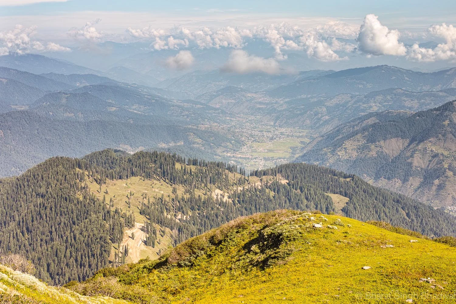 Bhaderwah town from Sonbain ridge