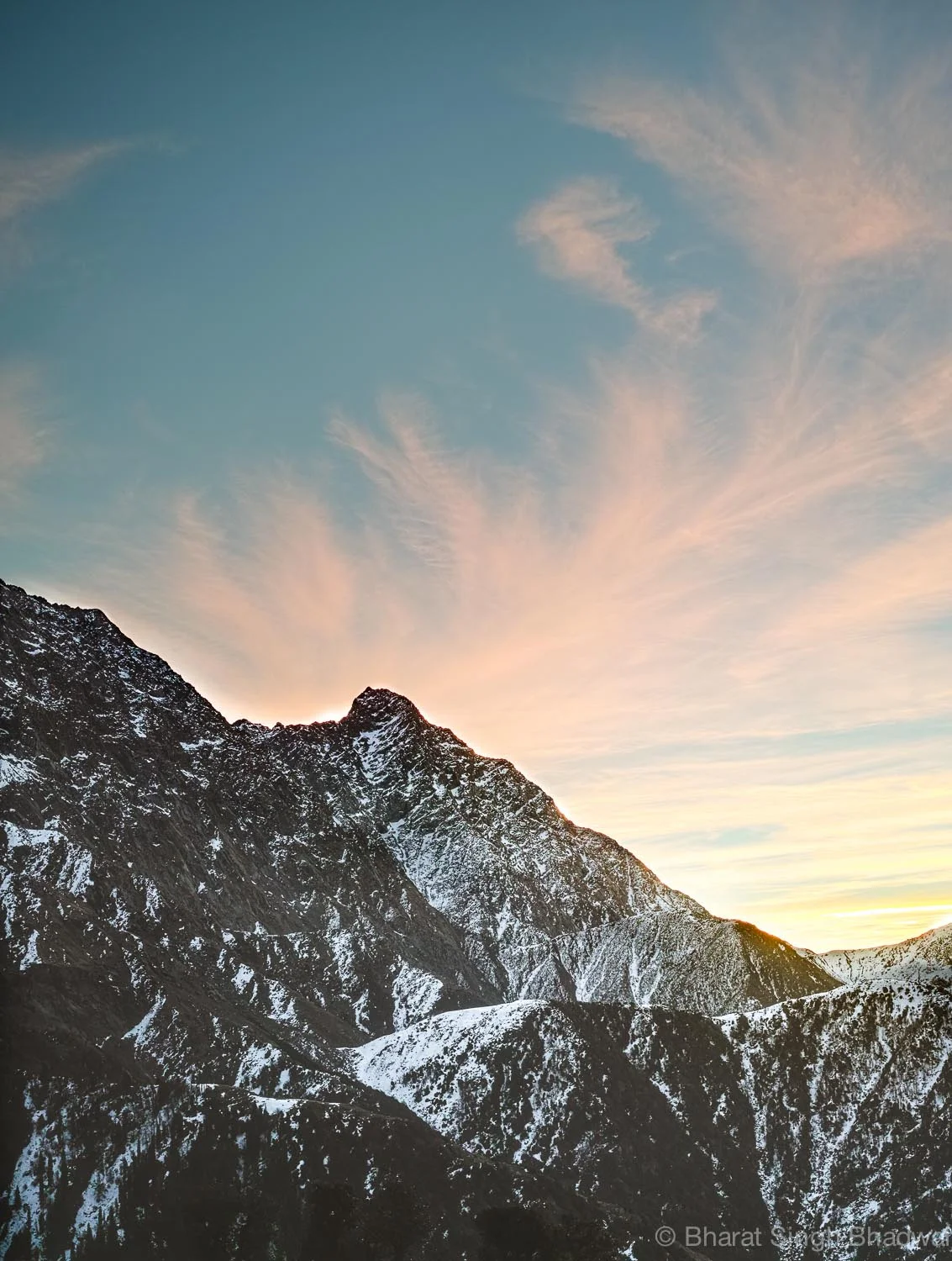 Sunrise over Dhauladhars at Triund