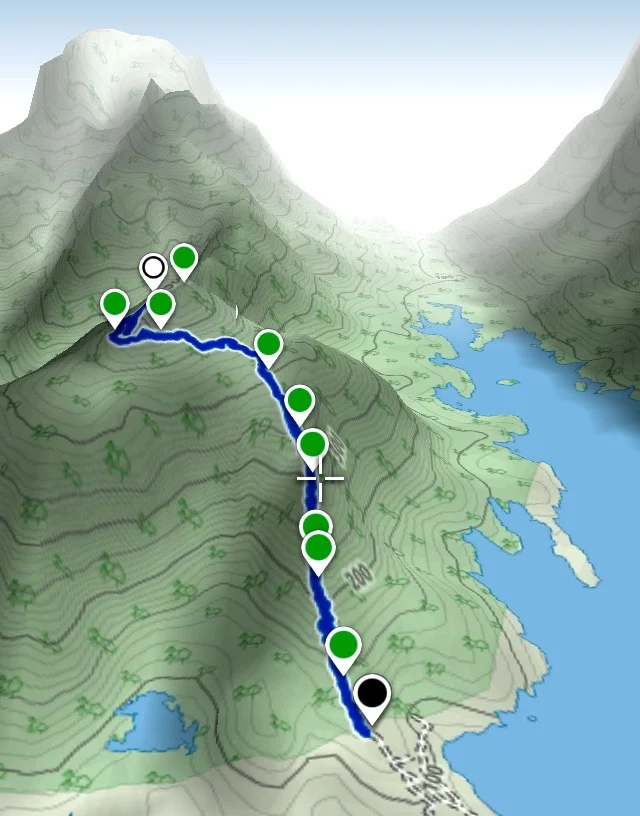 3D route overview - Karja to Irshalgad day trek (view in wikiloc / google maps )