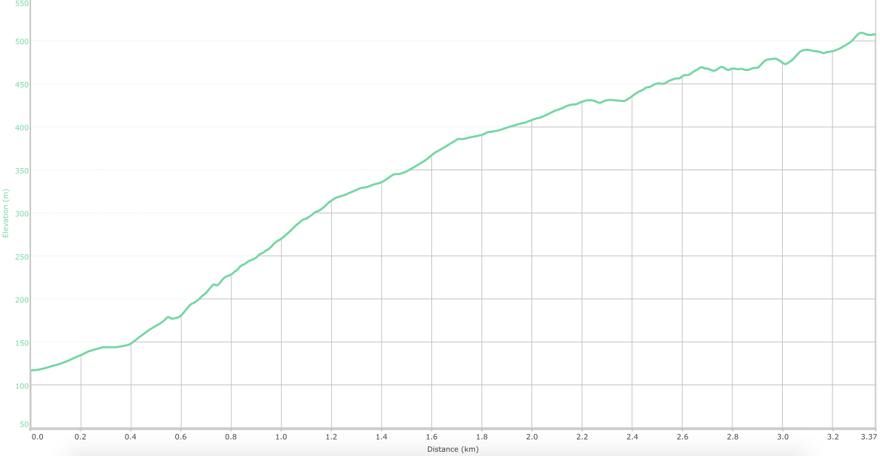 Elevation chart - Karja to Irshalgad pinnacle base ( what is this? )