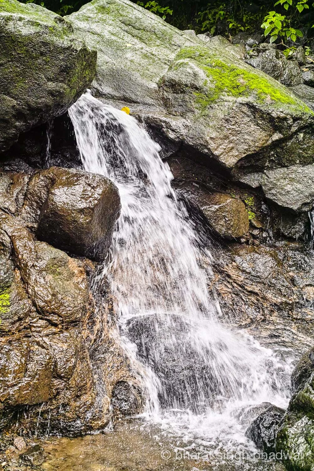 A small waterfall next to the shack