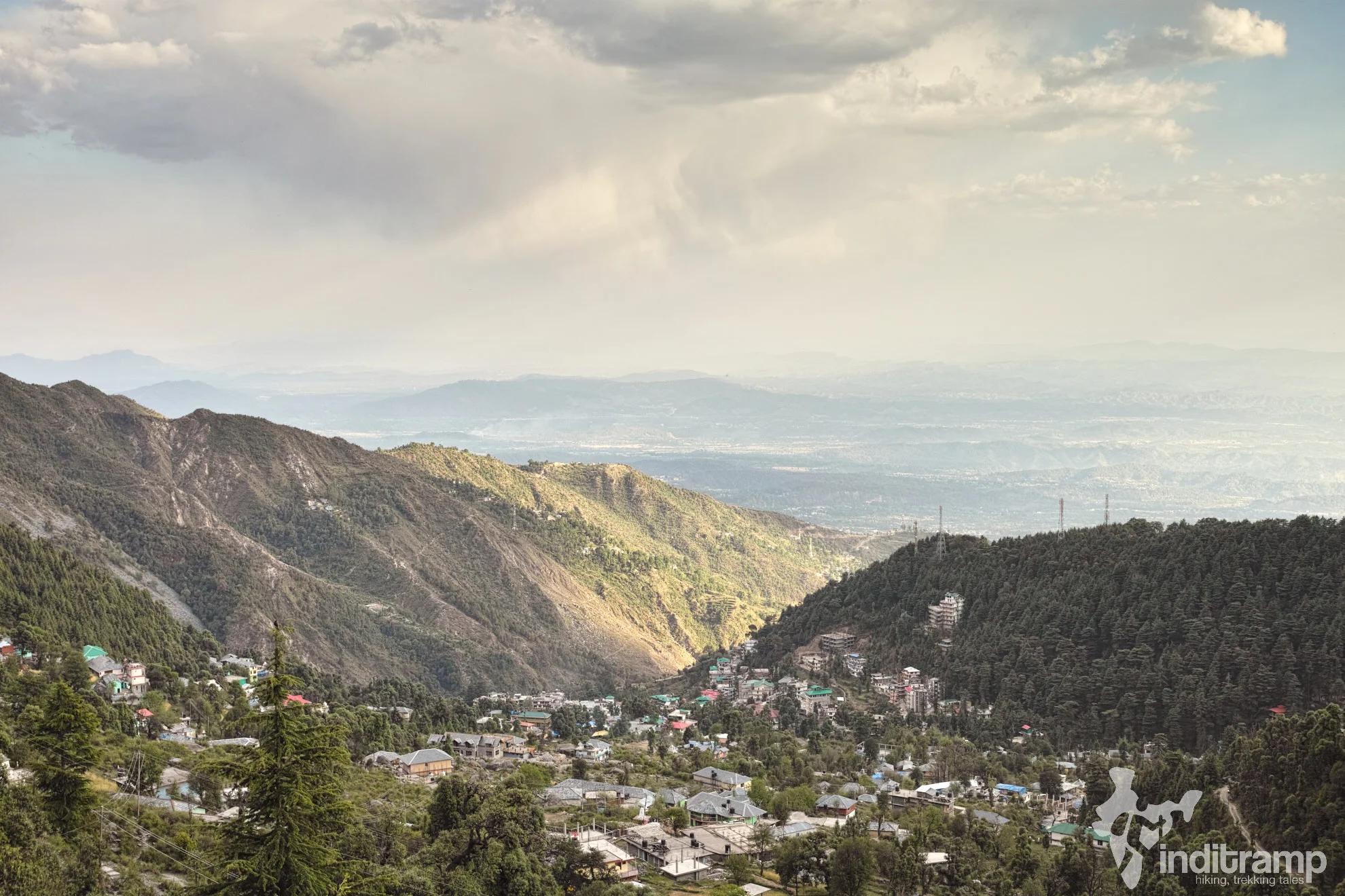 An early evening view from Tibetan prayer flags