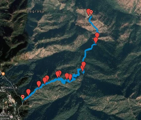 Route Map, Lal tibba to Kolti Village ( view in Google Maps )