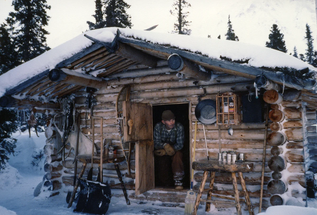 Dick Proenneke at his cabin 1985 Photo NPS taken by Richard Proennele and donated by Raymond Proenneke
