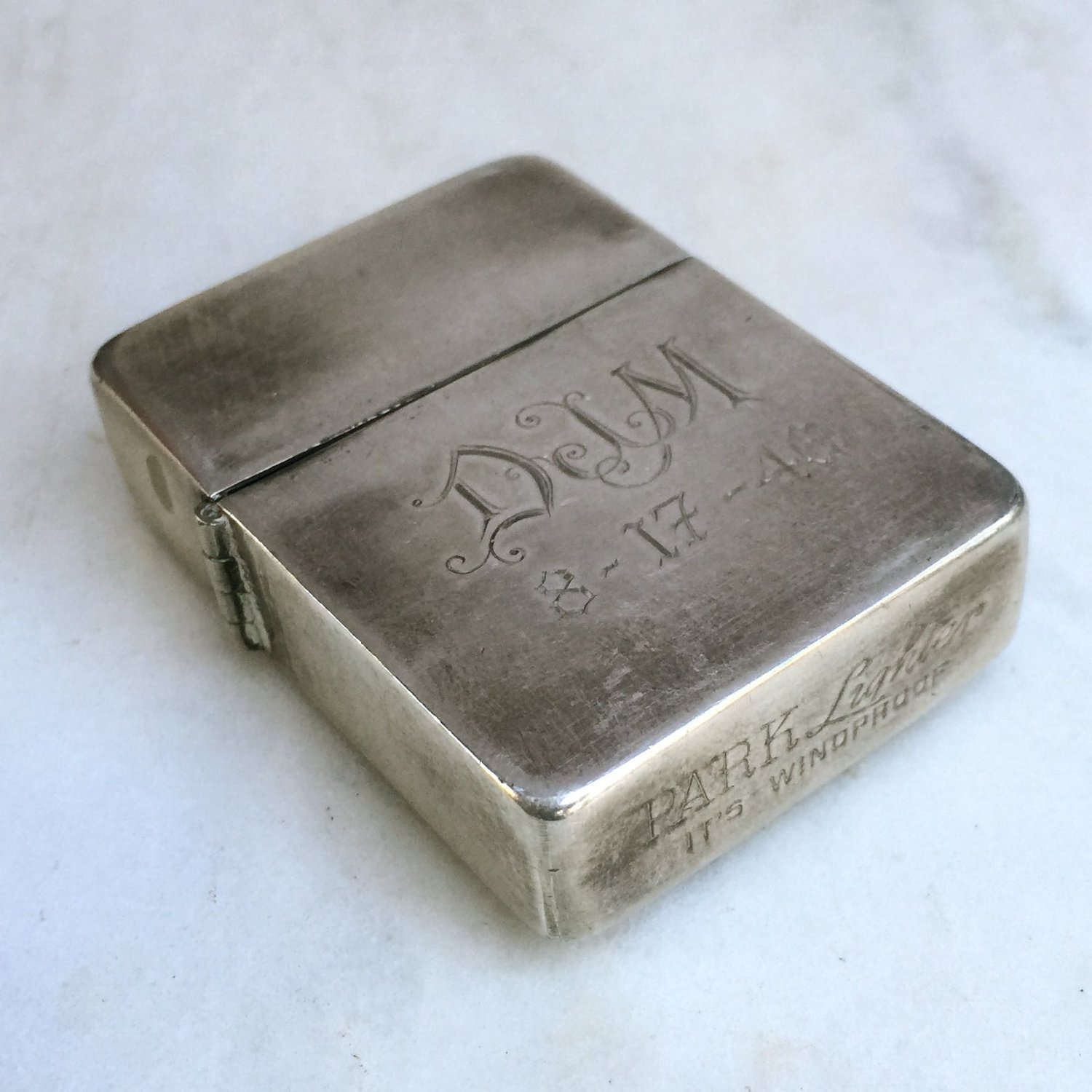 antique silver cigarette lighter Vintage 1946 Blue Enameled Falcon on Glove Silver PARK Lighter —  Worn-Over-Time