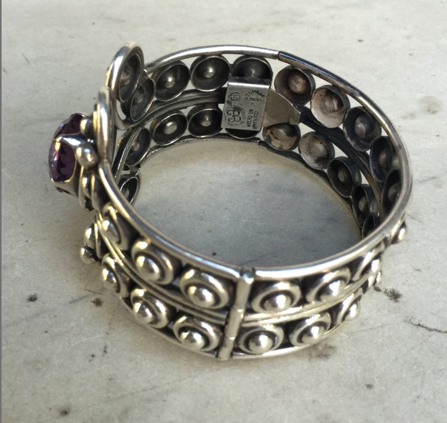 Vintage Los Ballesteros Mexico Taxco Silver Purple Blue Mystic 