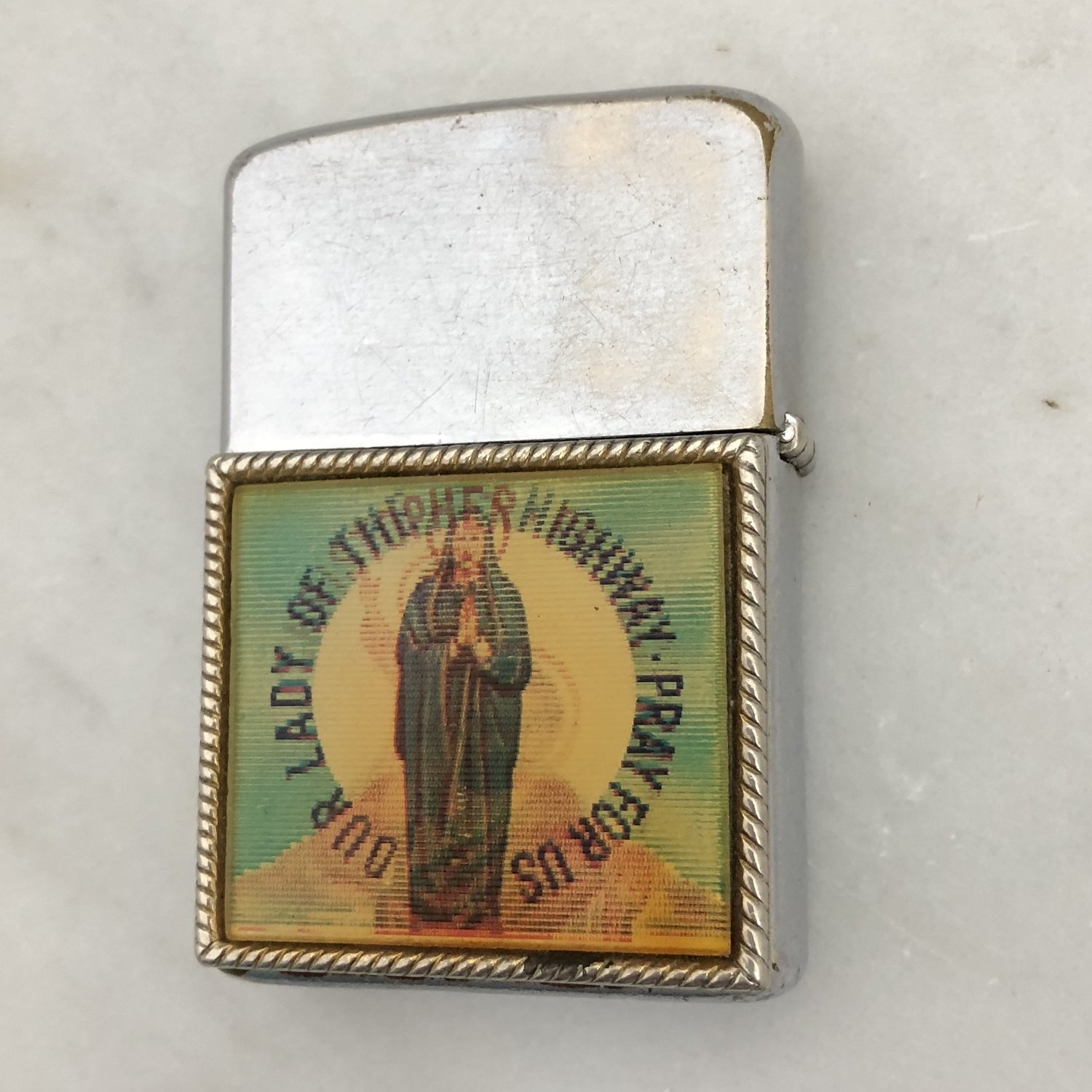 Vintage St Christopher ~ Our Lady of the Highway 3D Changing