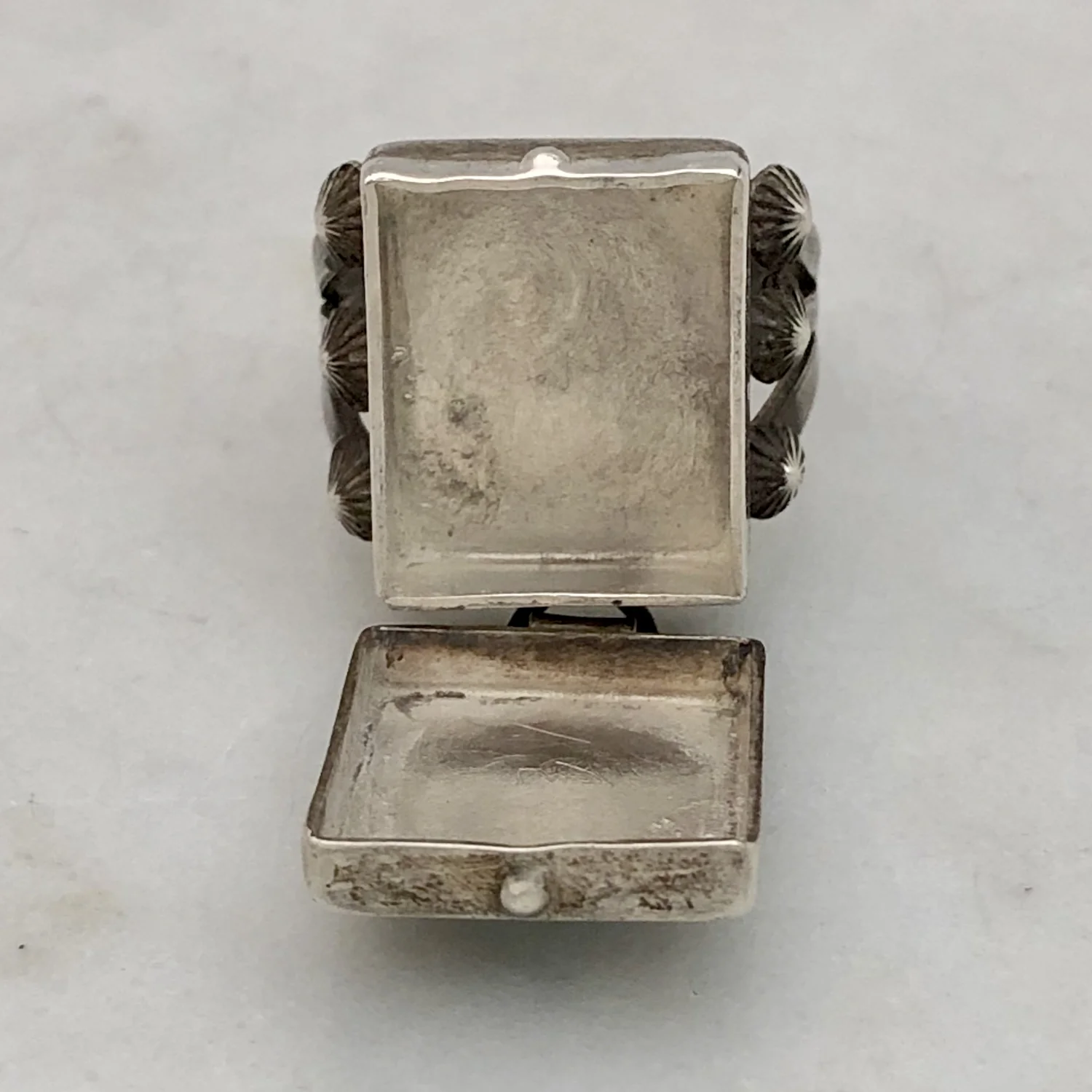 Vintage Fred Harvey Era Silver & Turquoise Secret