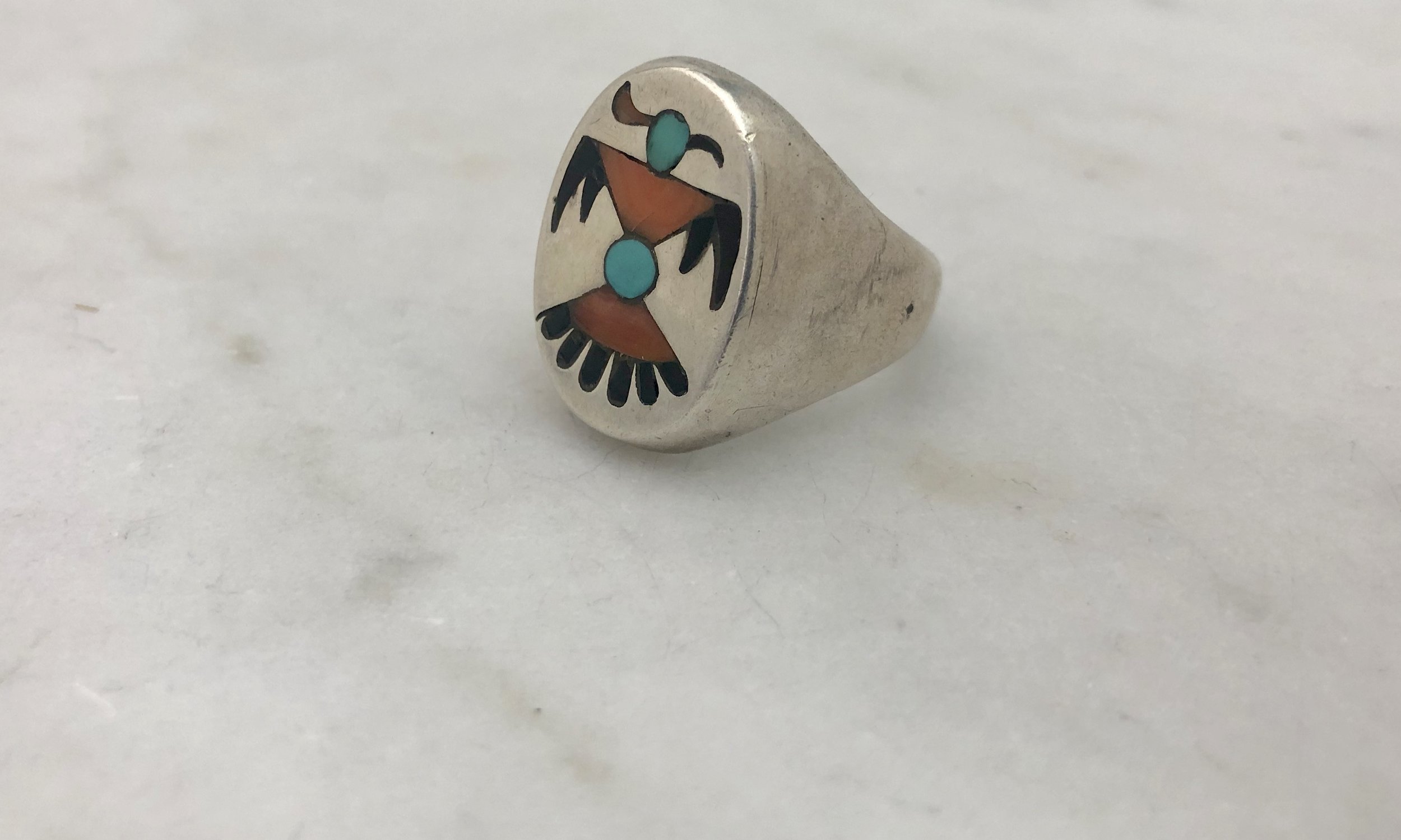 Zuni Vintage Multi-Stone Thunderbird Earrings