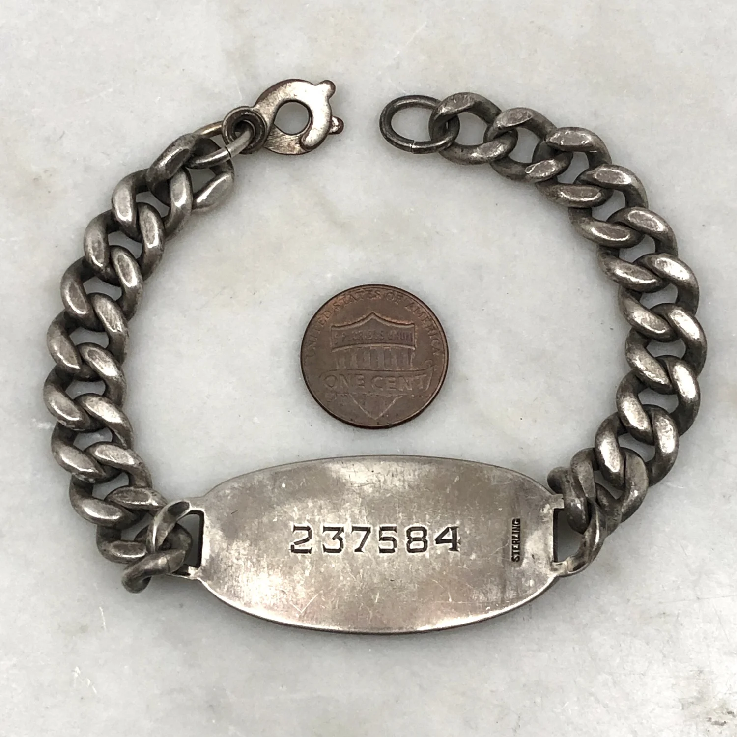 WW2 Navy Wings Silver and G.P. ID Bracelet — Worn-Over-Time