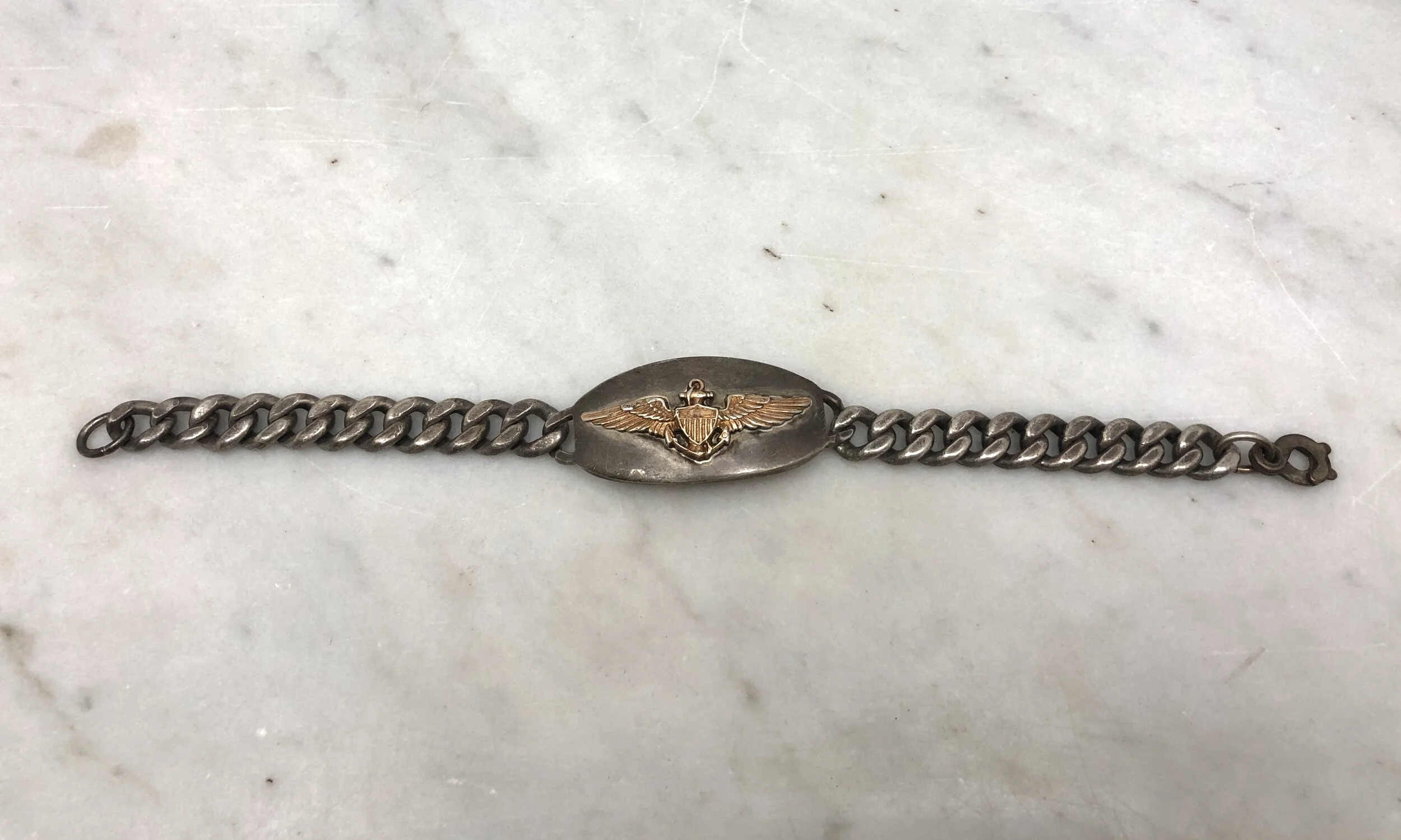 1942’s★ アメリカ陸軍航空軍★Gunner Bracelet★②ミリタリー WW 2 Identified Silver ID Bracelet Albert L. Scott Army Air Force
