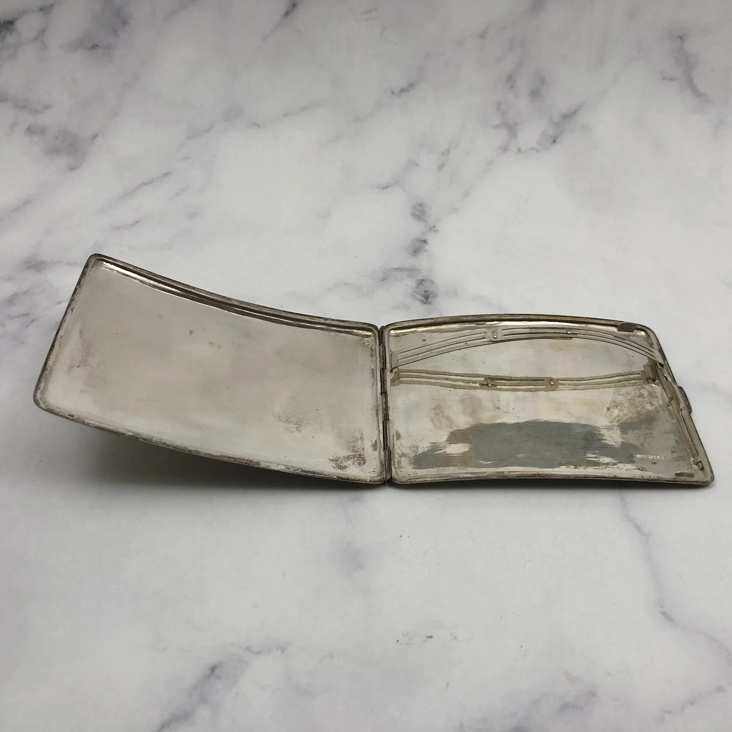 WW2 Era Dragon & Anchor Silver Cigarette Case — Worn-Over-Time