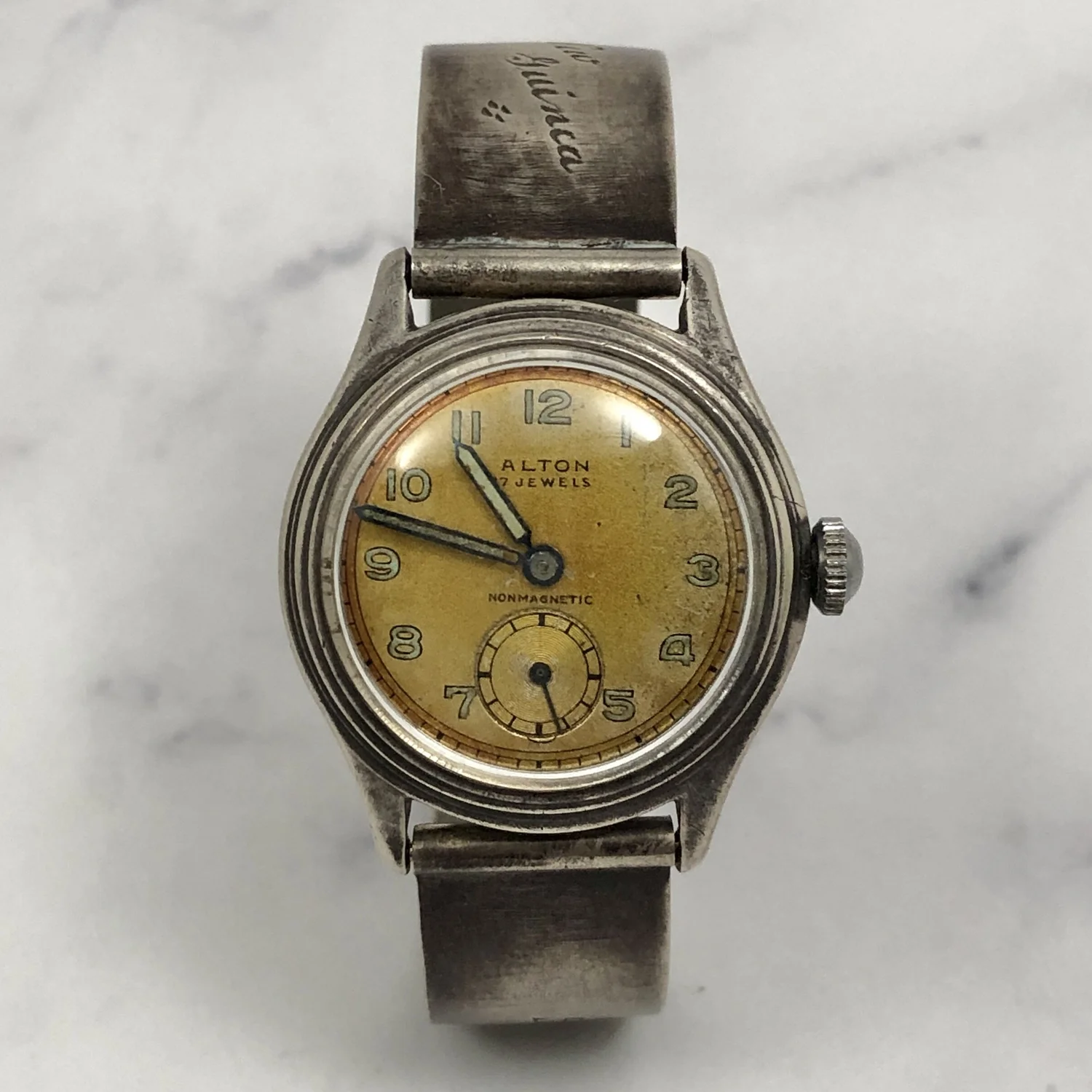 1944 New Guinea Sydney Australia Silver ALTON Watch Bracelet 
