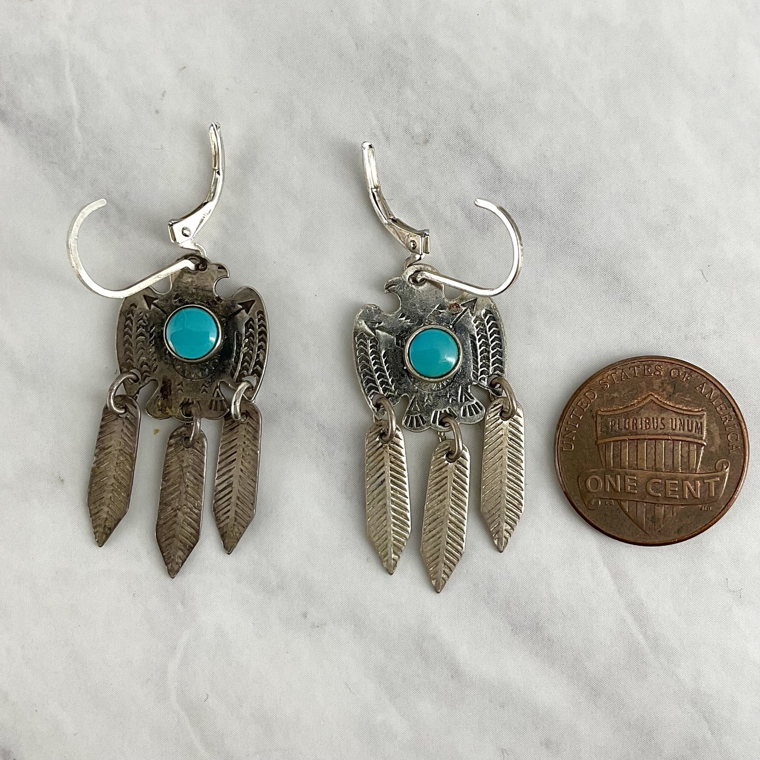 Vintage Fred Harvey Era Thunderbird & Feathers Turquoise Vintage Fred Harvey Era Thunderbird & Feathers Turquoise