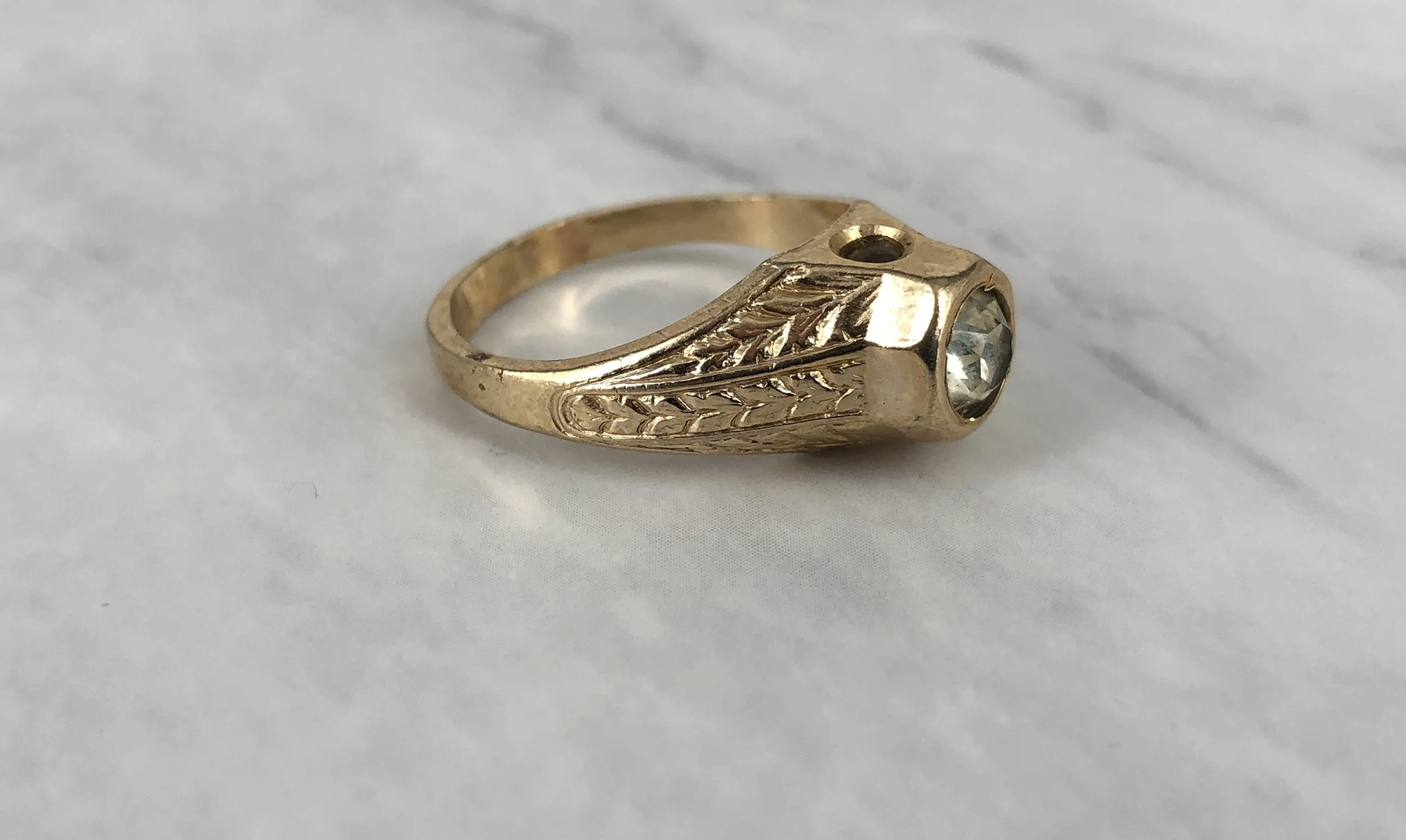 1900’s Nude Picture Stanhope Gold Tone Ring N.O.S.